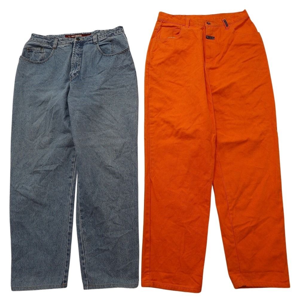  古着卸 まとめ売り デニム パンツ MIX セット メンズ 34 オレンジ インディゴブルー アメカジ 古着 ND 3413 その他 メンズ
