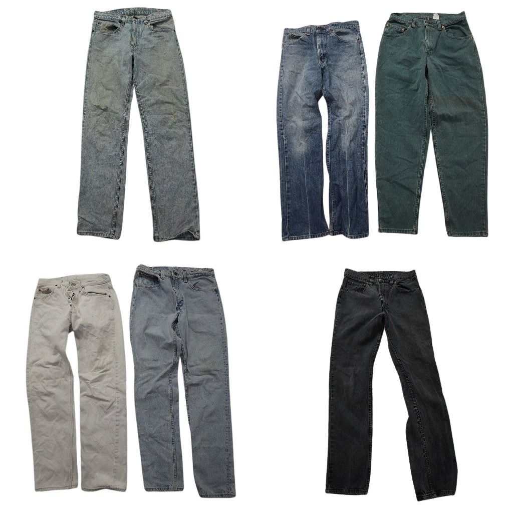 古着卸 リーバイス デニム パンツ セット メンズ 32 |31 512 505ブラック ホワイト ボタンフライ グリーン 古着 ND 3406