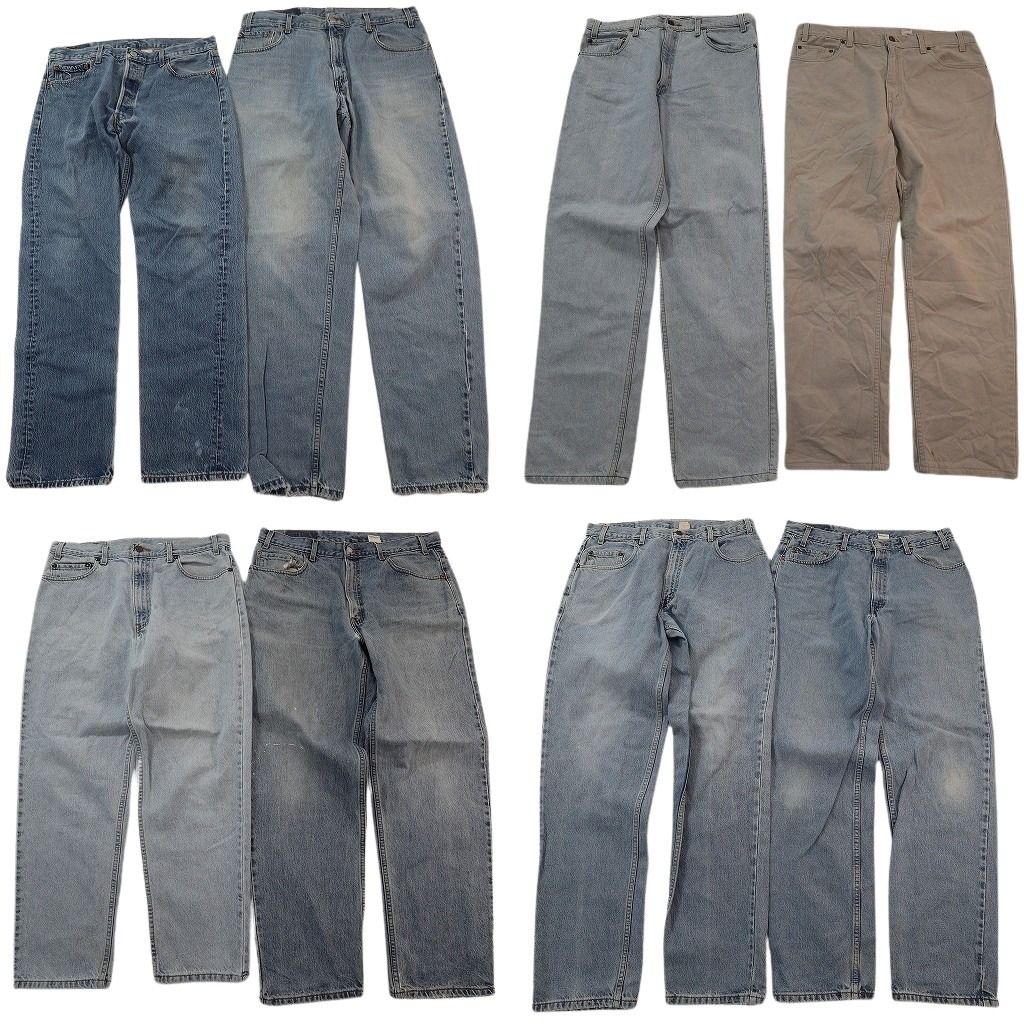 古着卸 まとめ売り リーバイス 紙タグ デニム パンツ セット メンズ 36 501 560 550 540 ベージュ 古着 ND 3436