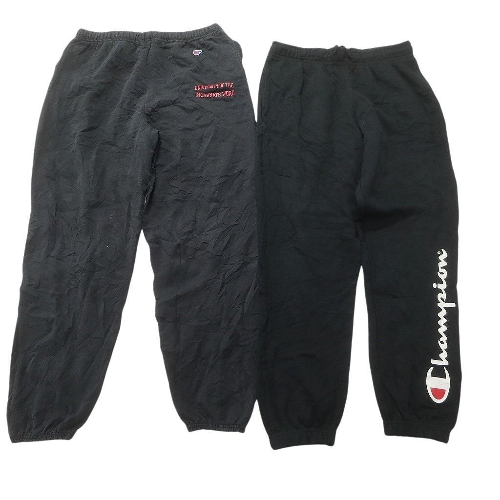 古着卸 まとめ売り チャンピオン スウェット パンツ セット メンズ L カーゴ カレッジ風 ブラック グレー 古着 ND 3465