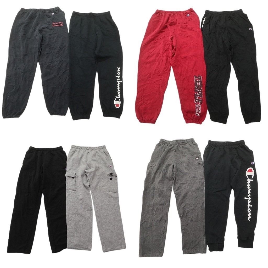 古着卸 まとめ売り チャンピオン スウェット パンツ セット メンズ L カーゴ カレッジ風 ブラック グレー 古着 ND 3465