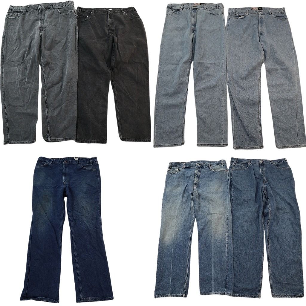 古着卸 まとめ売り リーバイス 紙タグ デニム パンツ セット メンズ 48 |42 |40 550 545 505 アメカジ ブラック 古着 ND 3432