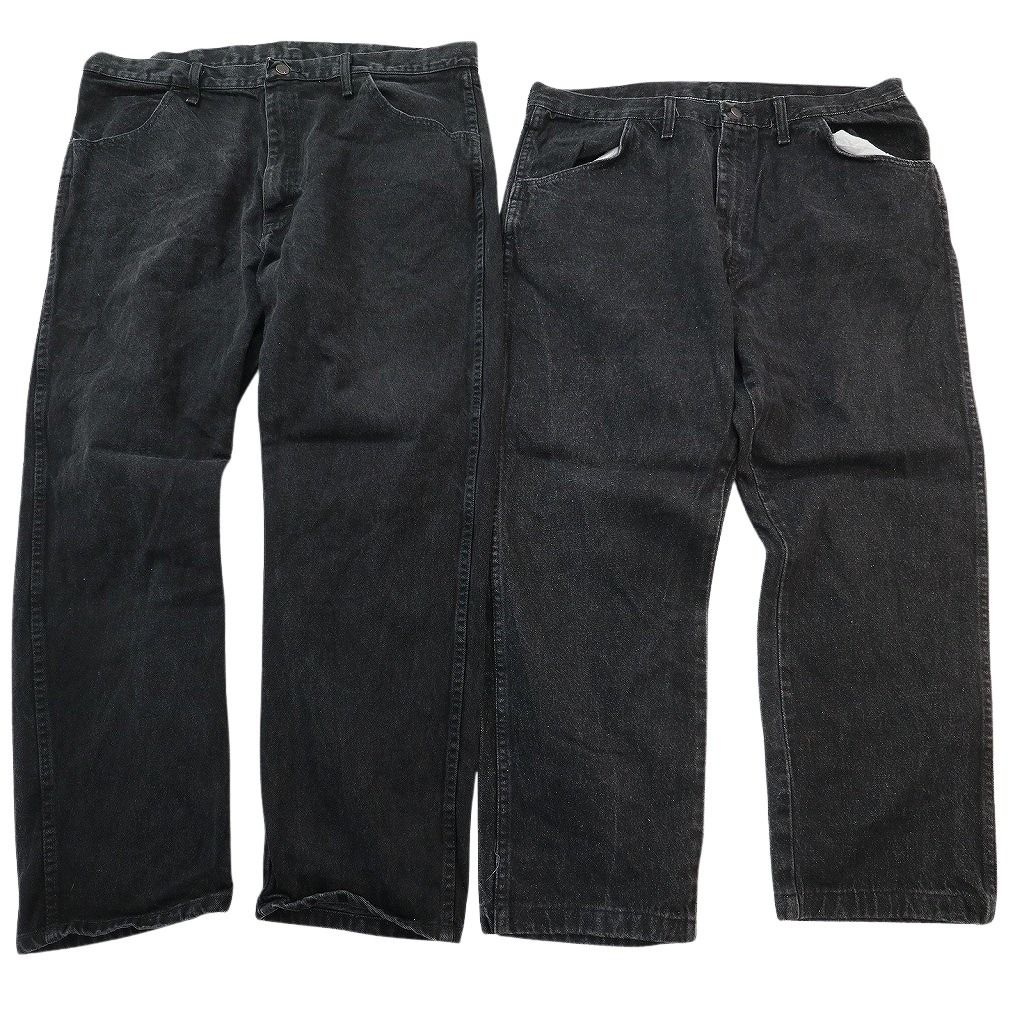  古着卸 まとめ売り RUSTLER ラスラー ブラックデニム パンツ セット メンズ 38 |40 グレー アメカジ フェード 古着 ND 3422 その他 メンズ
