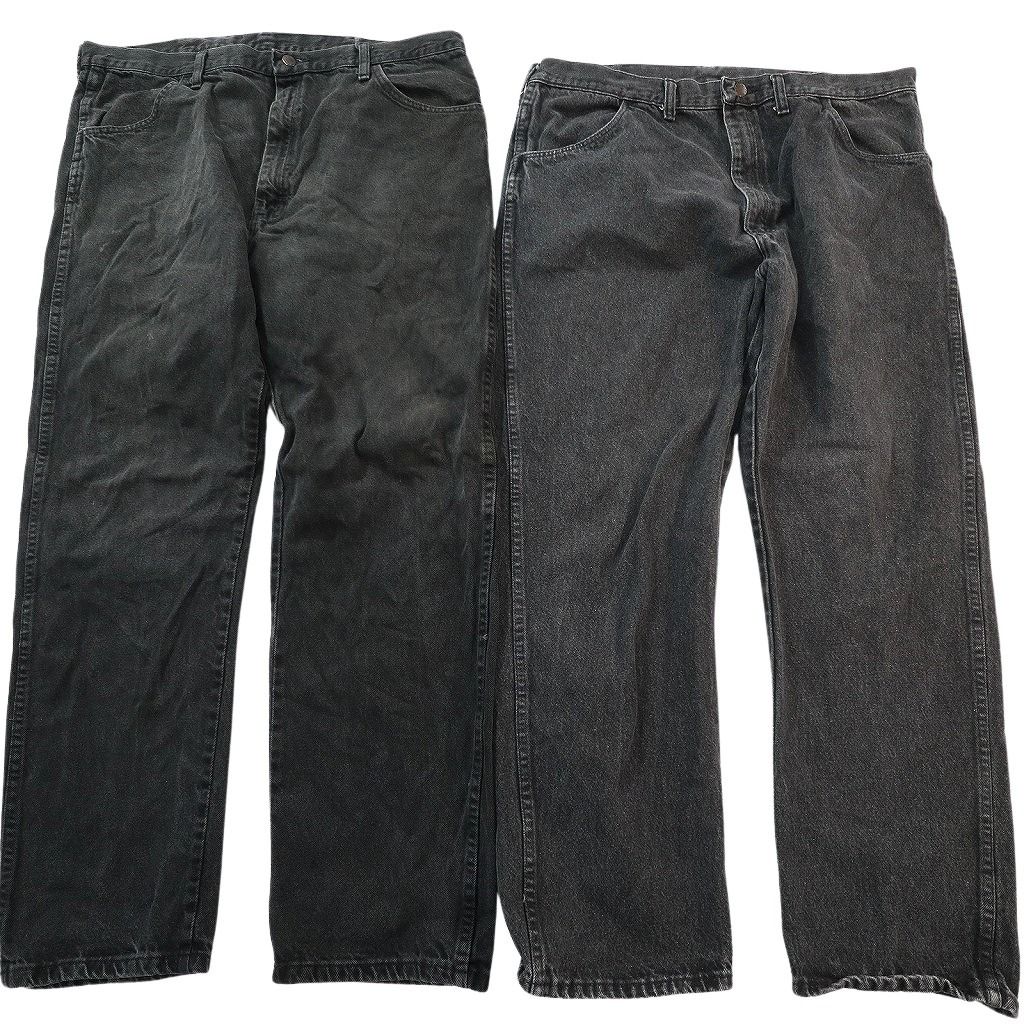 古着卸 まとめ売り RUSTLER ラスラー ブラックデニム パンツ セット メンズ 44 |42 |40 ヒゲ アメカジ フェード 古着 ND 3421