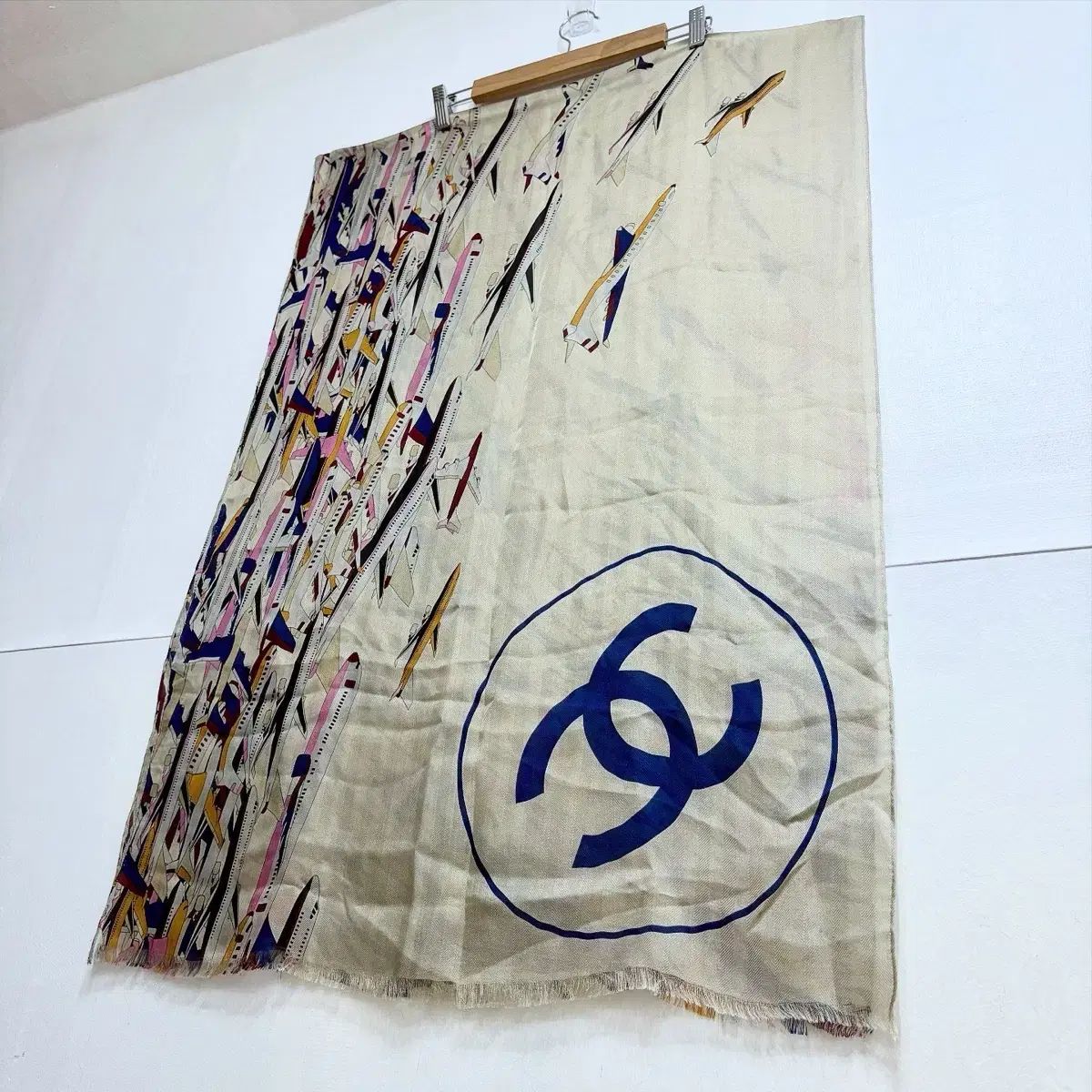 CHANEL シャネル 飛行機 チュール パータン ロングスカーフ マフラー