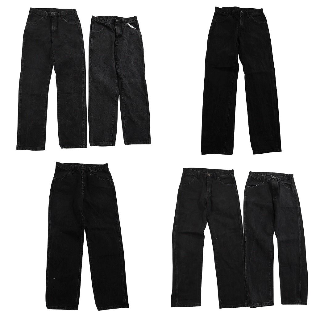 古着卸 まとめ売り RUSTLER ラスラー ブラックデニム パンツ セット メンズ 30 |31 アメカジ フェード 古着 ND 3445