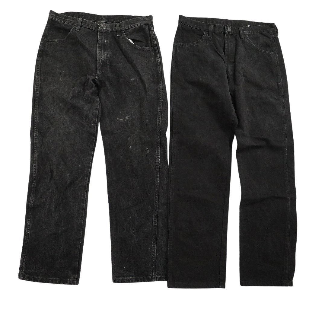  古着卸 まとめ売り RUSTLER ラスラー ブラックデニム パンツ セット メンズ 34 ヒゲ アメカジ グレー 古着 ND 3441 その他 メンズ