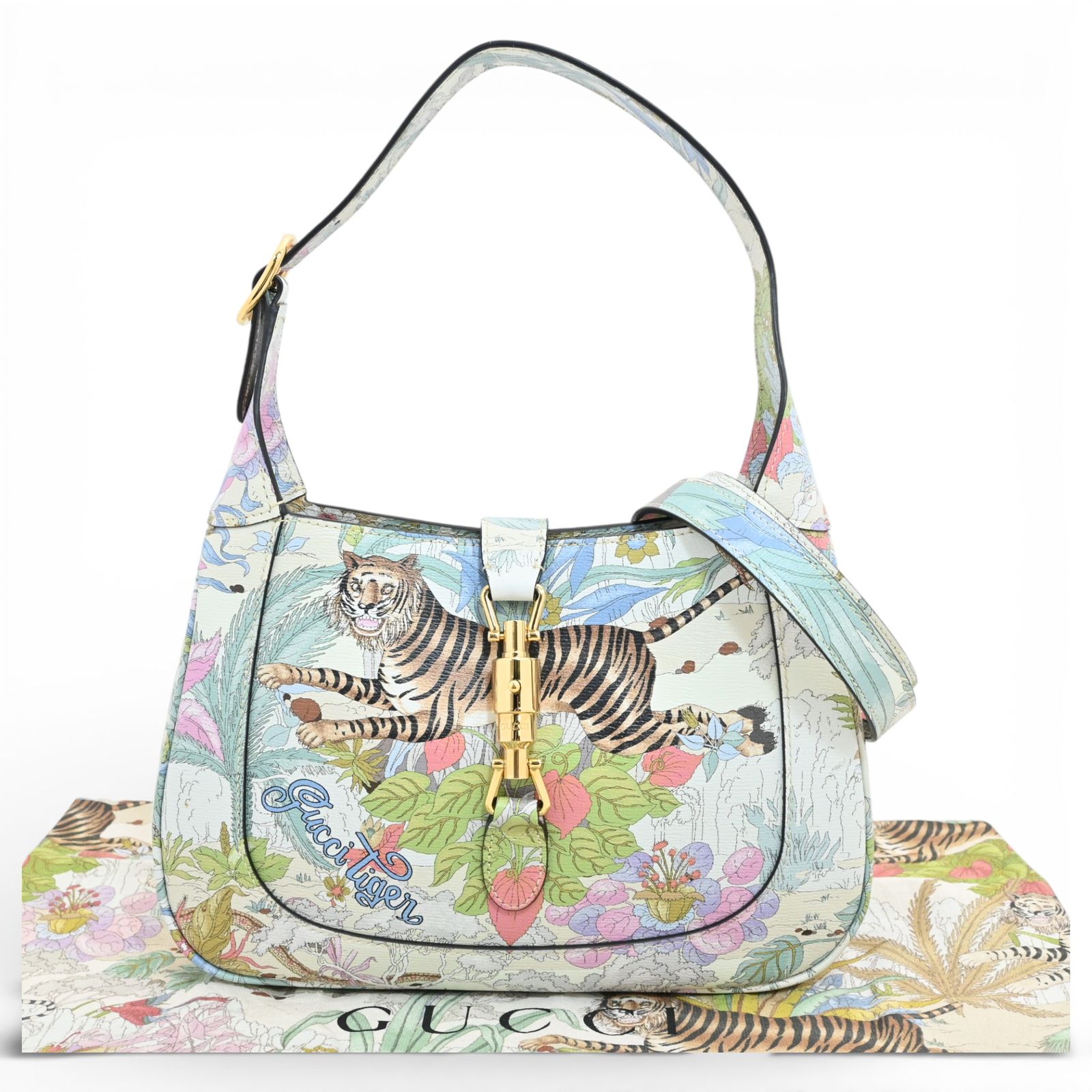 グッチ ジャッキー 2 WAY ショルダーバッグ タイガー Aランク gu 9699 cc