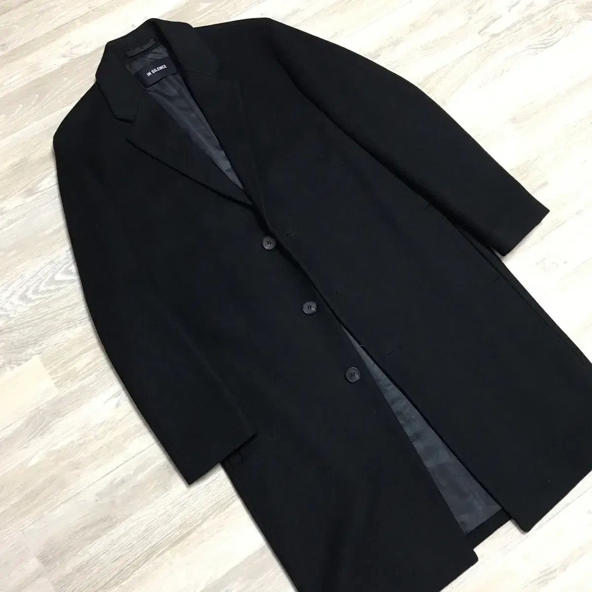 インサイレンス ウールコート M ブラック ウール90% カシミア10%