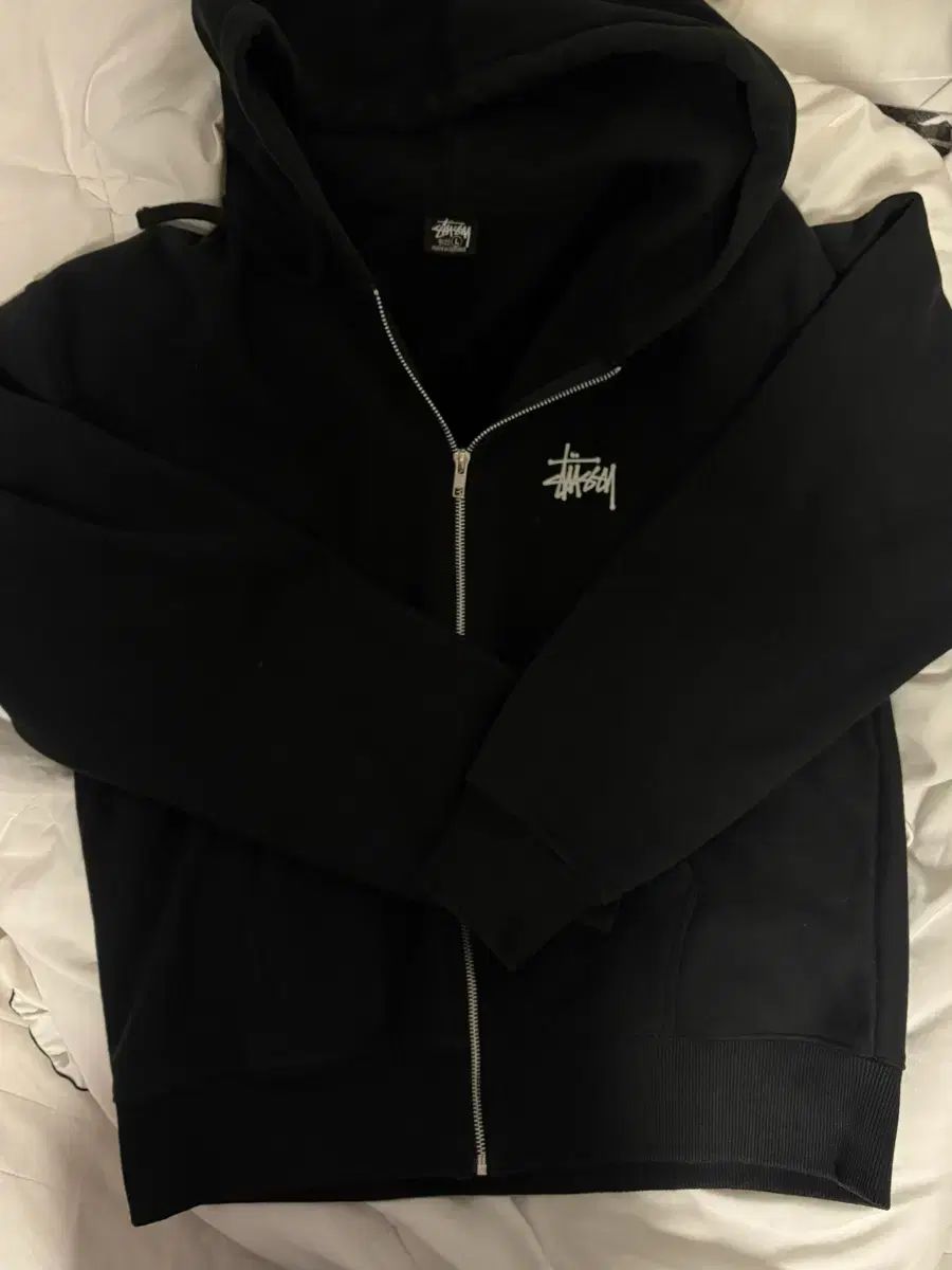 STUSSY ベーシック フードジップアップ ブラック Lサイズ