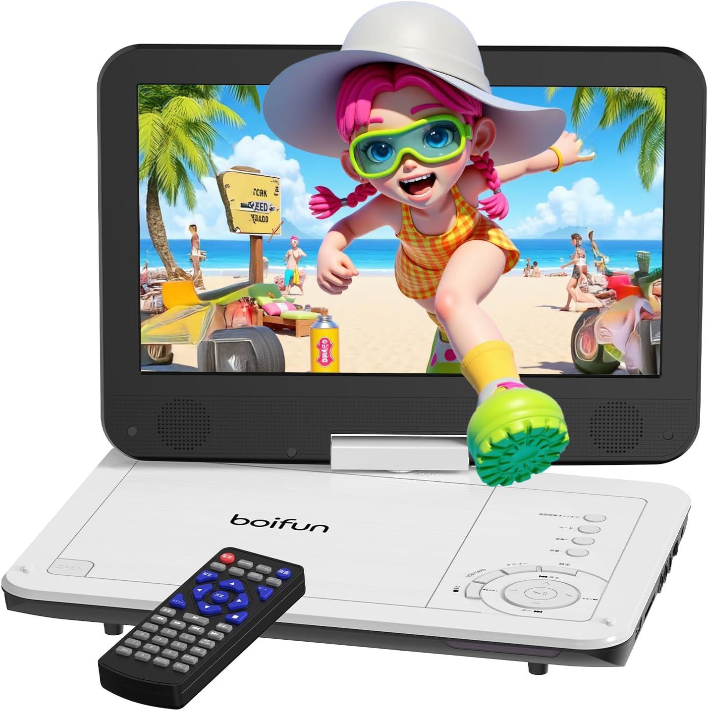 ポータブルDVDプレーヤー 10.5インチ 1024*600液晶 270°回転可能