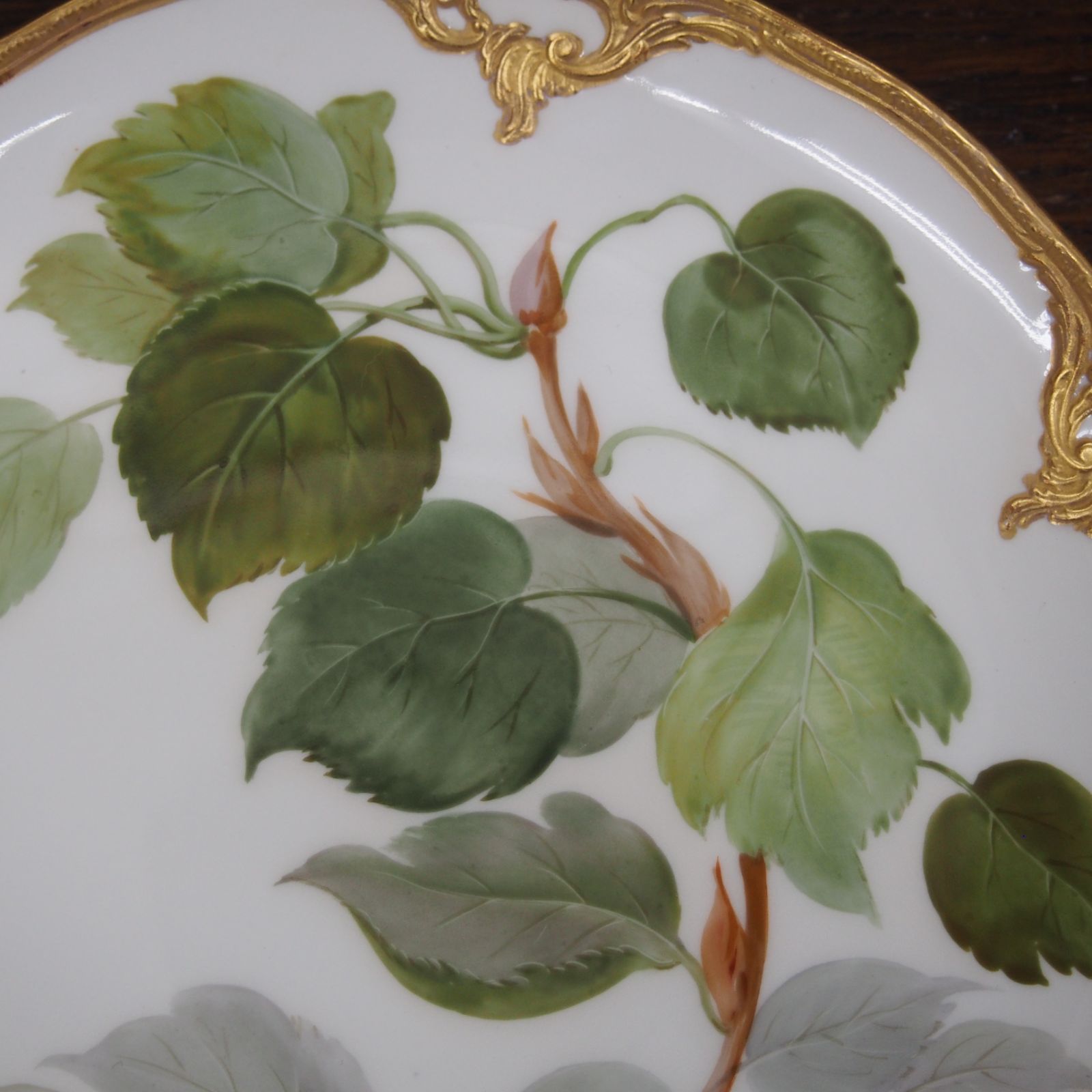 18cm KPM KPMベルリン ベルリン王立磁器製陶所 自然主義 葉物 植物画