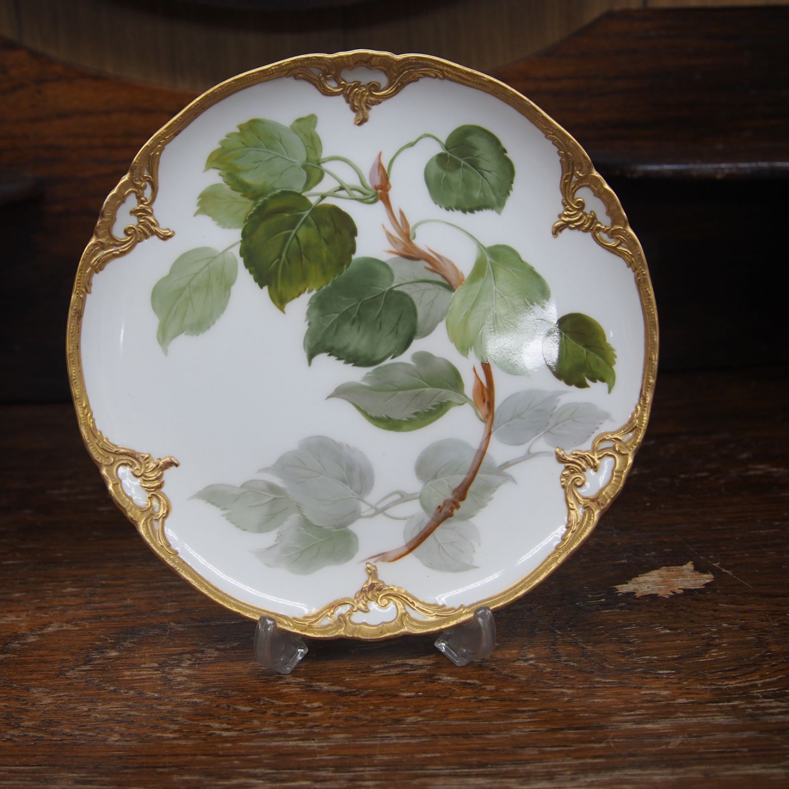 18cm KPM KPMベルリン ベルリン王立磁器製陶所 自然主義 葉物 植物画