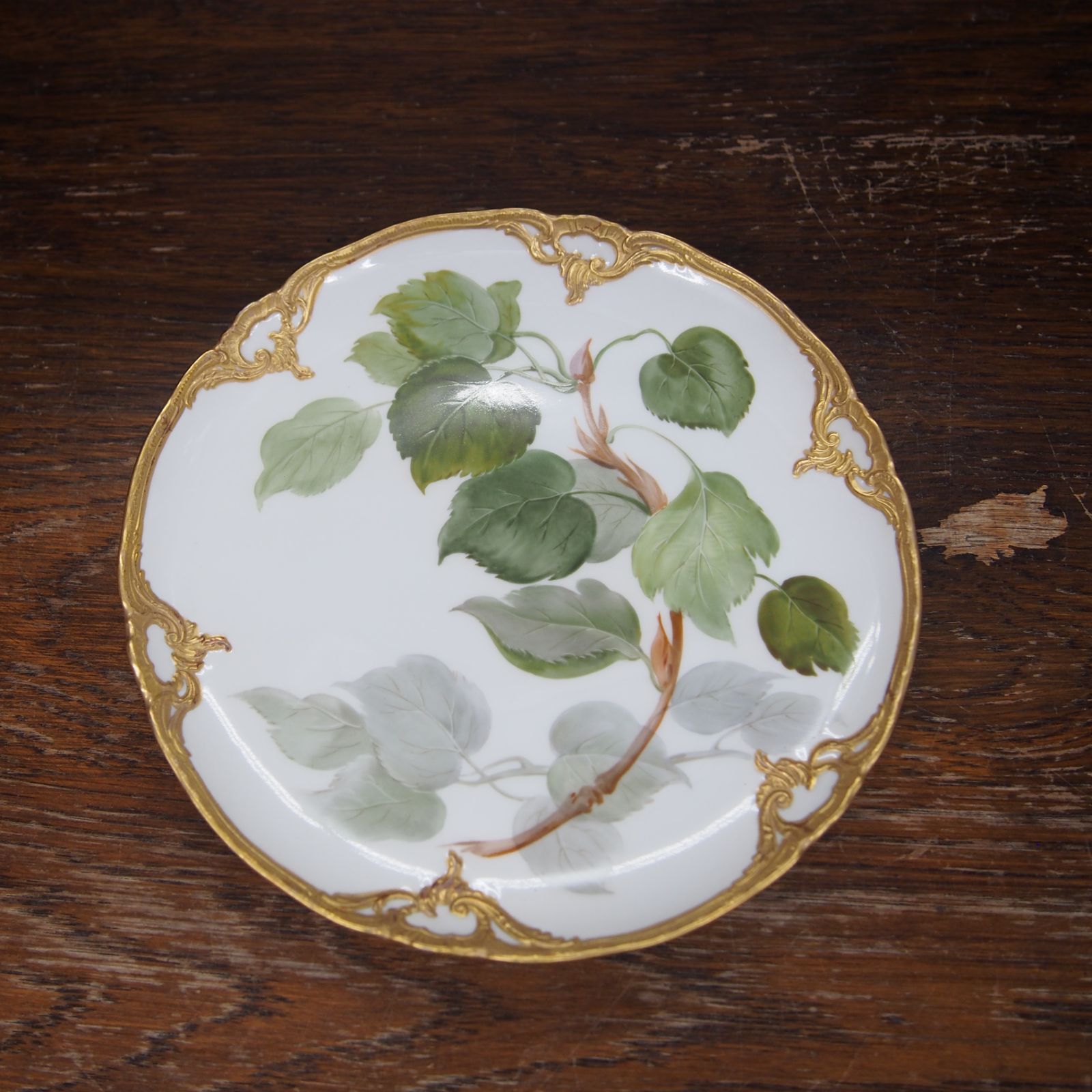 18cm KPM KPMベルリン ベルリン王立磁器製陶所 自然主義 葉物 植物画