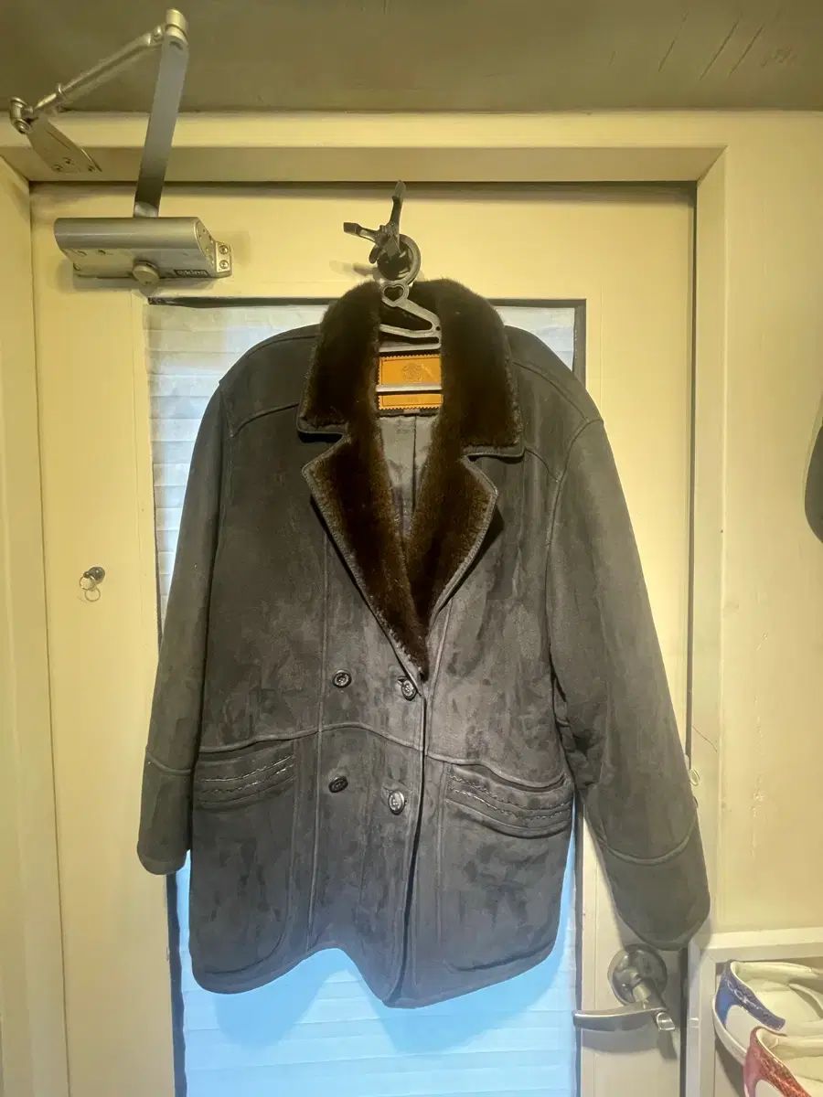 ムートン ジャケット ブラック 実寸 100-105