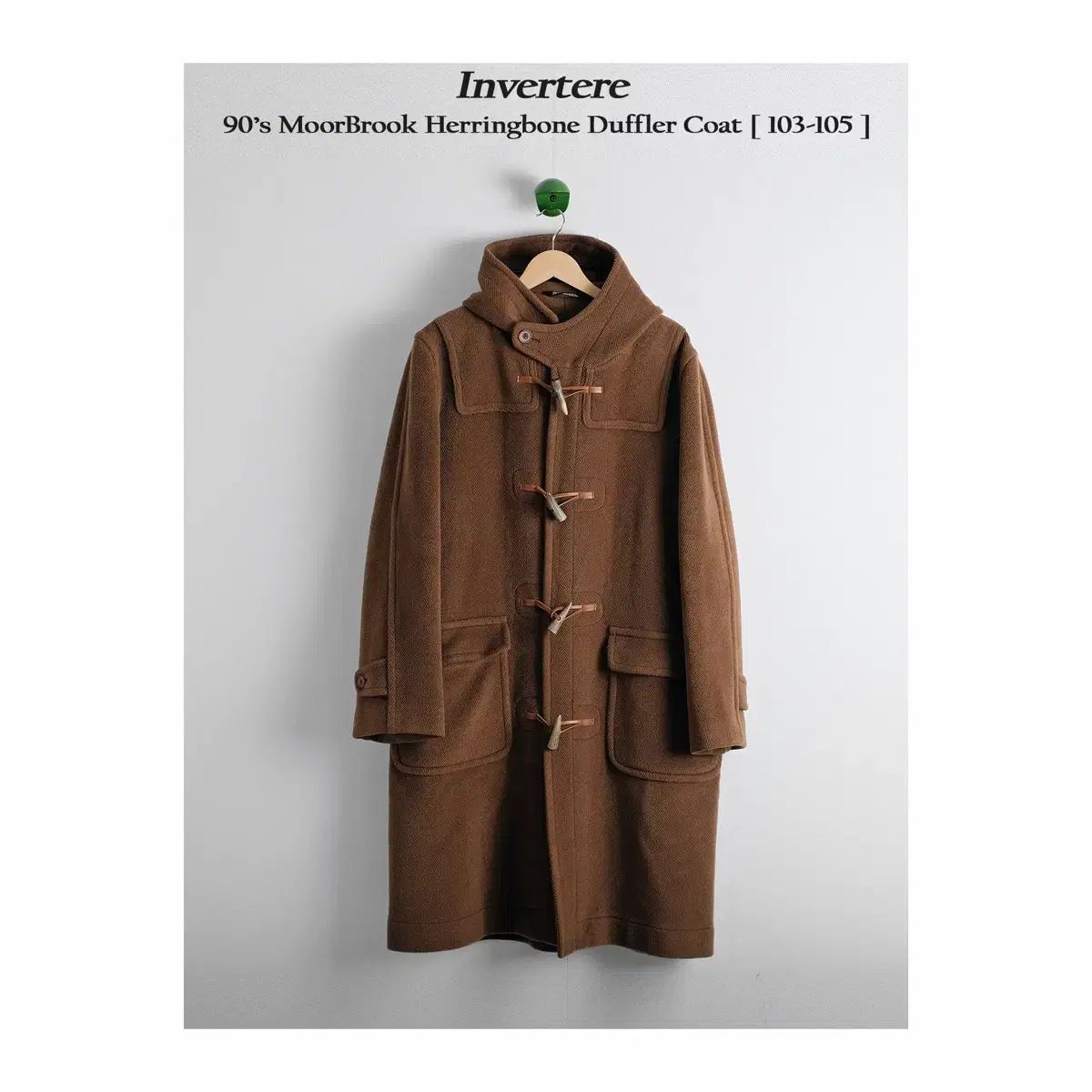 インバーティア 90 s MoorBrook ヘリンボーン ウール ダッフルコート 103-