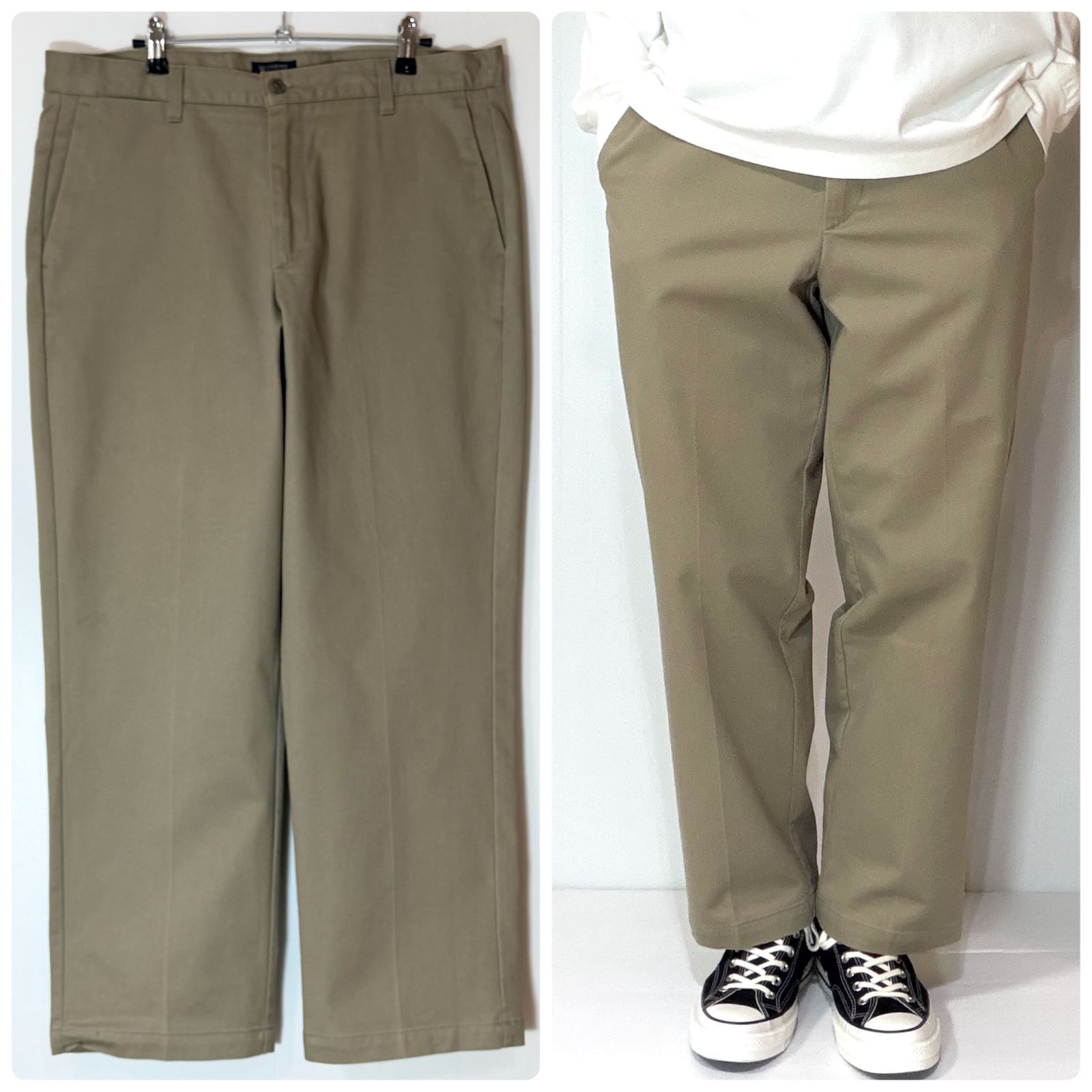 美品 USA製 00s DOCKERS ドッカーズ コットン ノータック チノパン