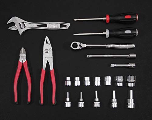 迅速に発送 トネ TONE ツールバッグセット TSX 3172 差込角9.5 mm 3|8 ブラック 内容21点 e 0 dfee 08