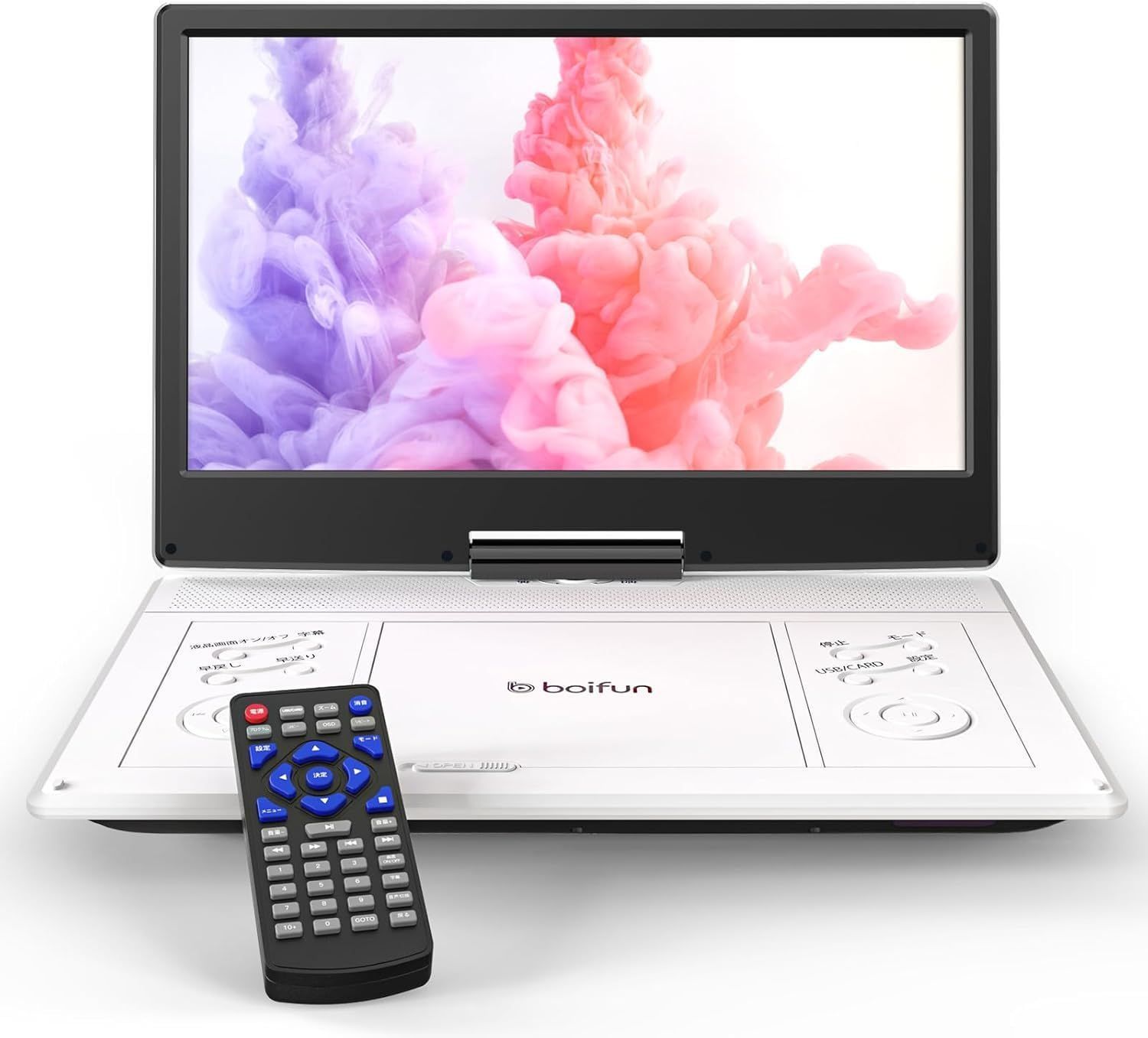 ポータブルDVDプレーヤー 15.9型 1366*768 液晶 大容量バッテリー 6時間超長再生 リージョンフリー TV同期再生 270°回転180°反転 CPRM対応 レジューム機能