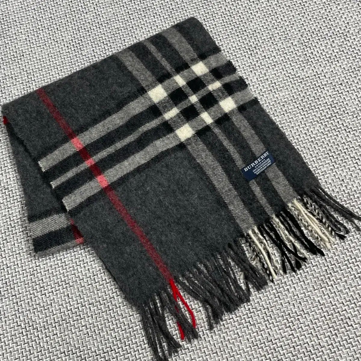 バーバリー グレー チェック カシミア マフラー