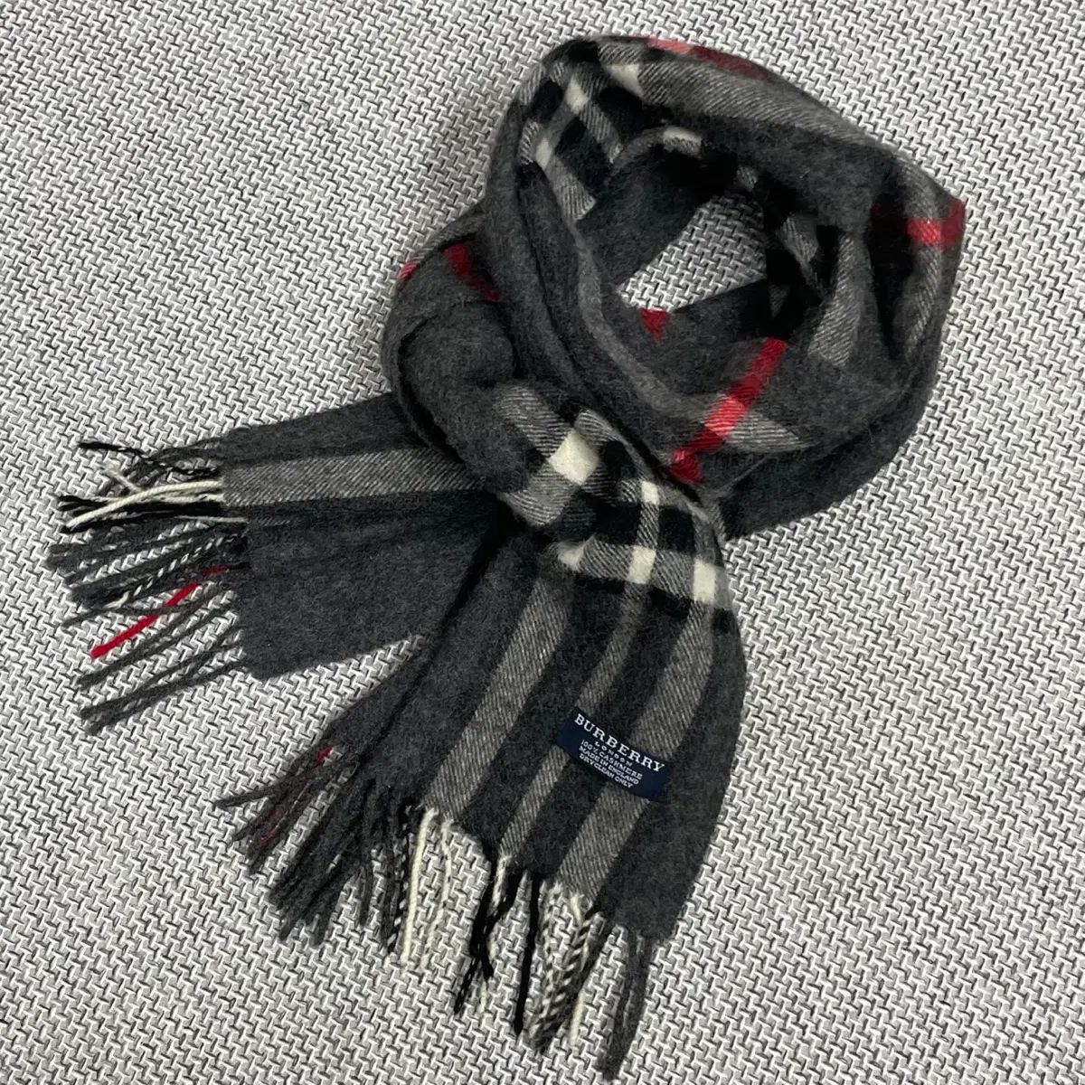 バーバリー グレー チェック カシミア マフラー