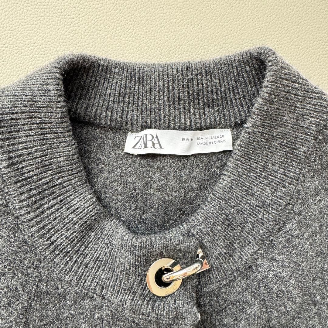 美品 ZARA ザラ ニットケープコート ポンチョ ケープ ショート丈