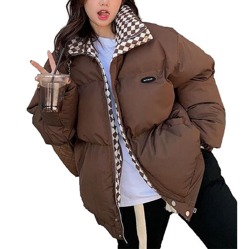 1/2plus] [ニブンノイチプラス] 中綿 チェック ダウン (XXL, 茶