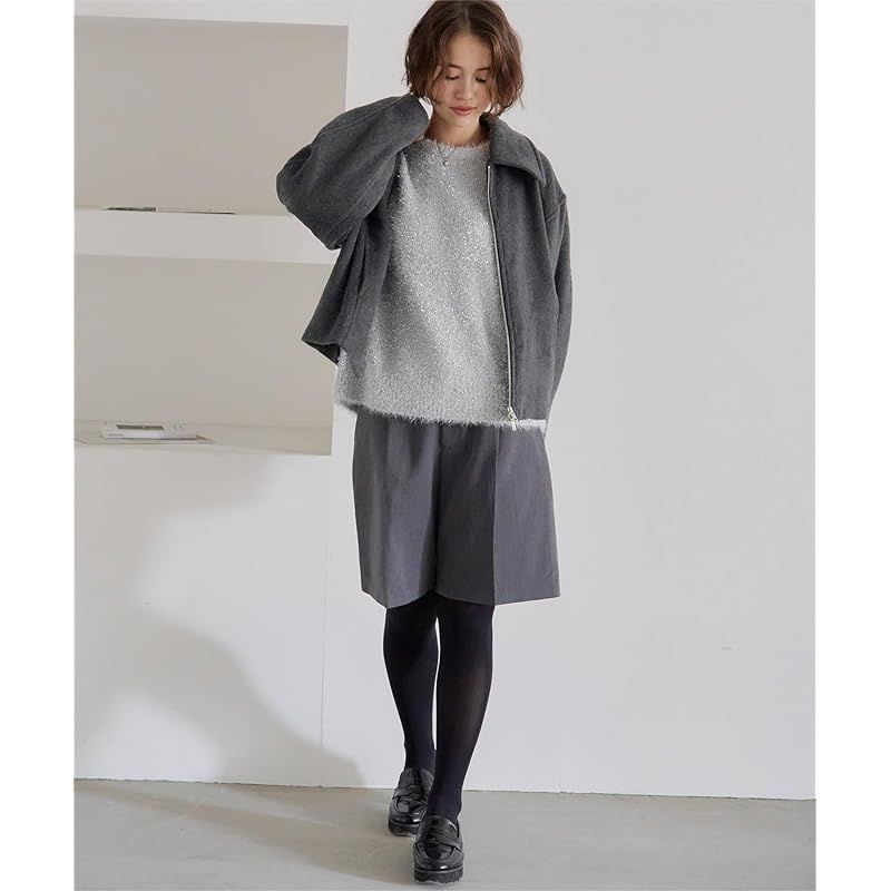  ティティベイト フェイクビーバー ショートブルゾン レディース チャコール コート ジャケット ファッション