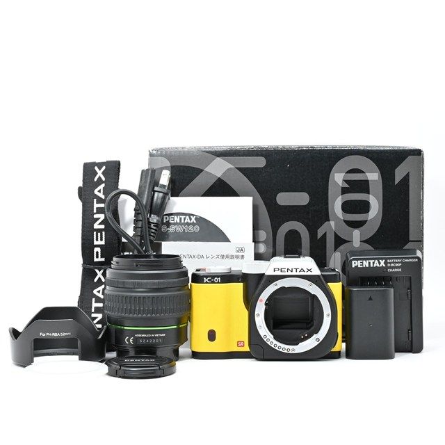 PENTAX K-01 レンズキット ブラック×イエロー｜DA L 18-55 mm F 3.5-5.6 AL 付き｜個性派デザインのミラーレス一眼｜元 き