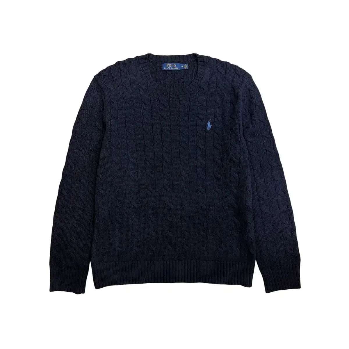 ポロ ラルフローレン ネイビー ケーブル ケーブル編み ニット M 実寸 100 L 程度