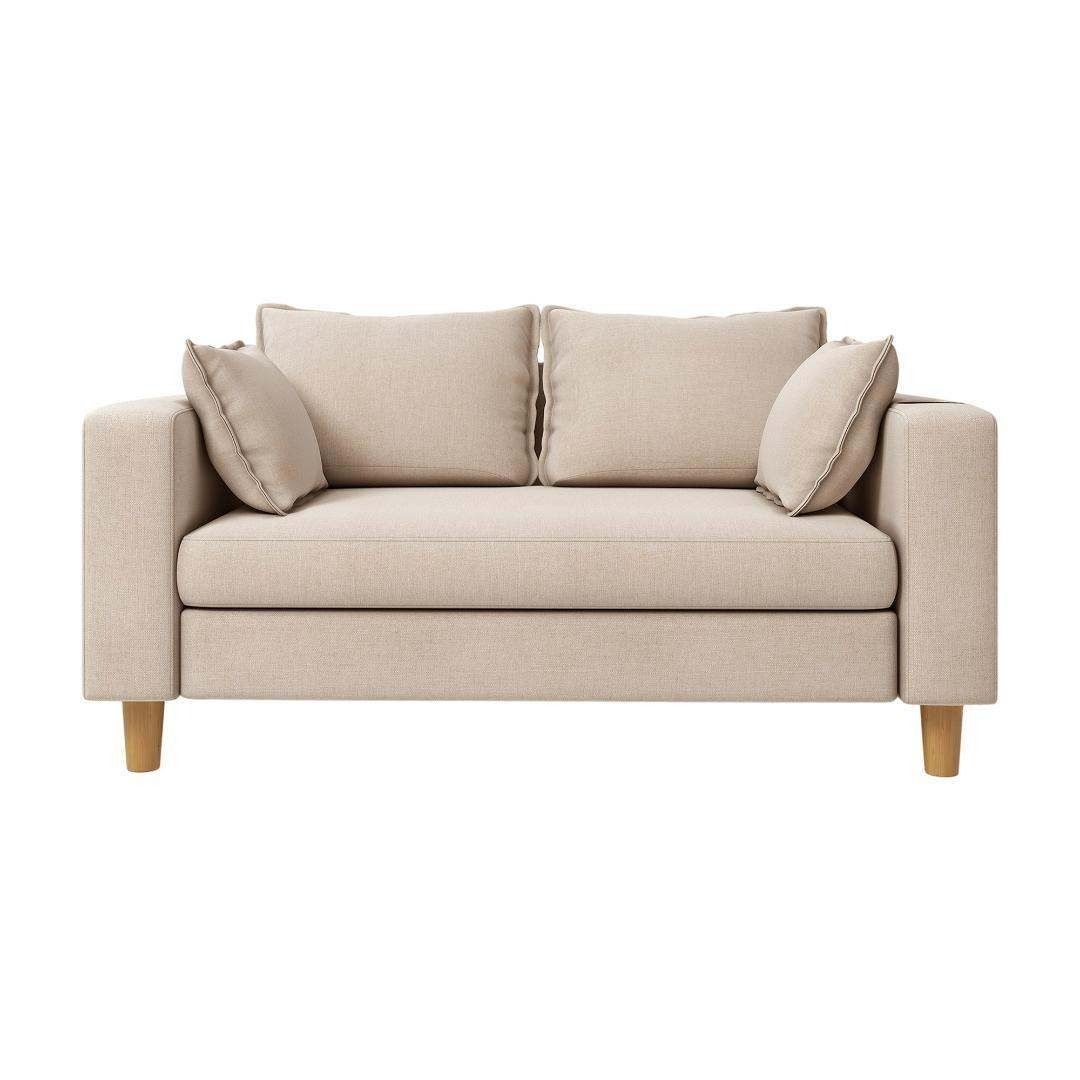  収納ソファー 二人掛け 多機能アームレスト カップホルダー付 幅123cm リネン素材 高反発スポンジ 無垢材脚 コンパクト 省スペース 4個クッション付き 洗えるカバー 日常使用 快適な座り心地 麻花柄 2人掛け 3人掛けソファ ソファ ソファベッド