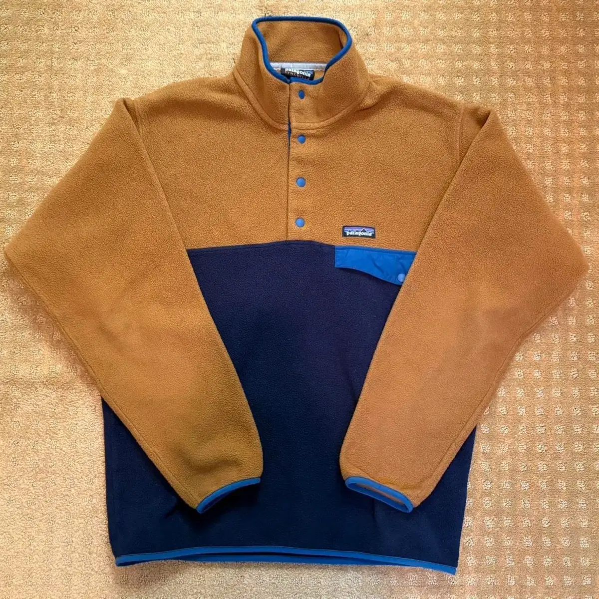 10 s patagonia Synchilla シンチラ スナップ-T ブラウン|ネイビー