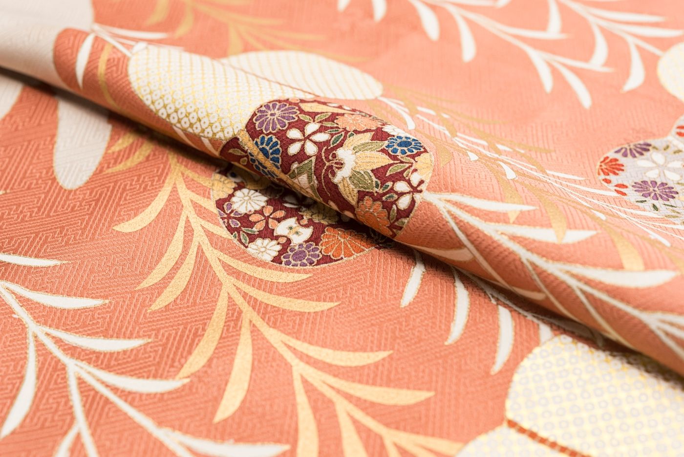  訪問着 柳に蹴鞠と扇 トールサイズ 訪問着 付け下げ 着物