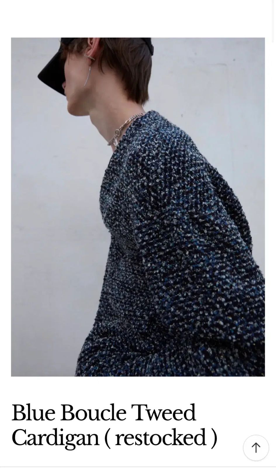 クラッシュアゲイン ツイード カーディガン L