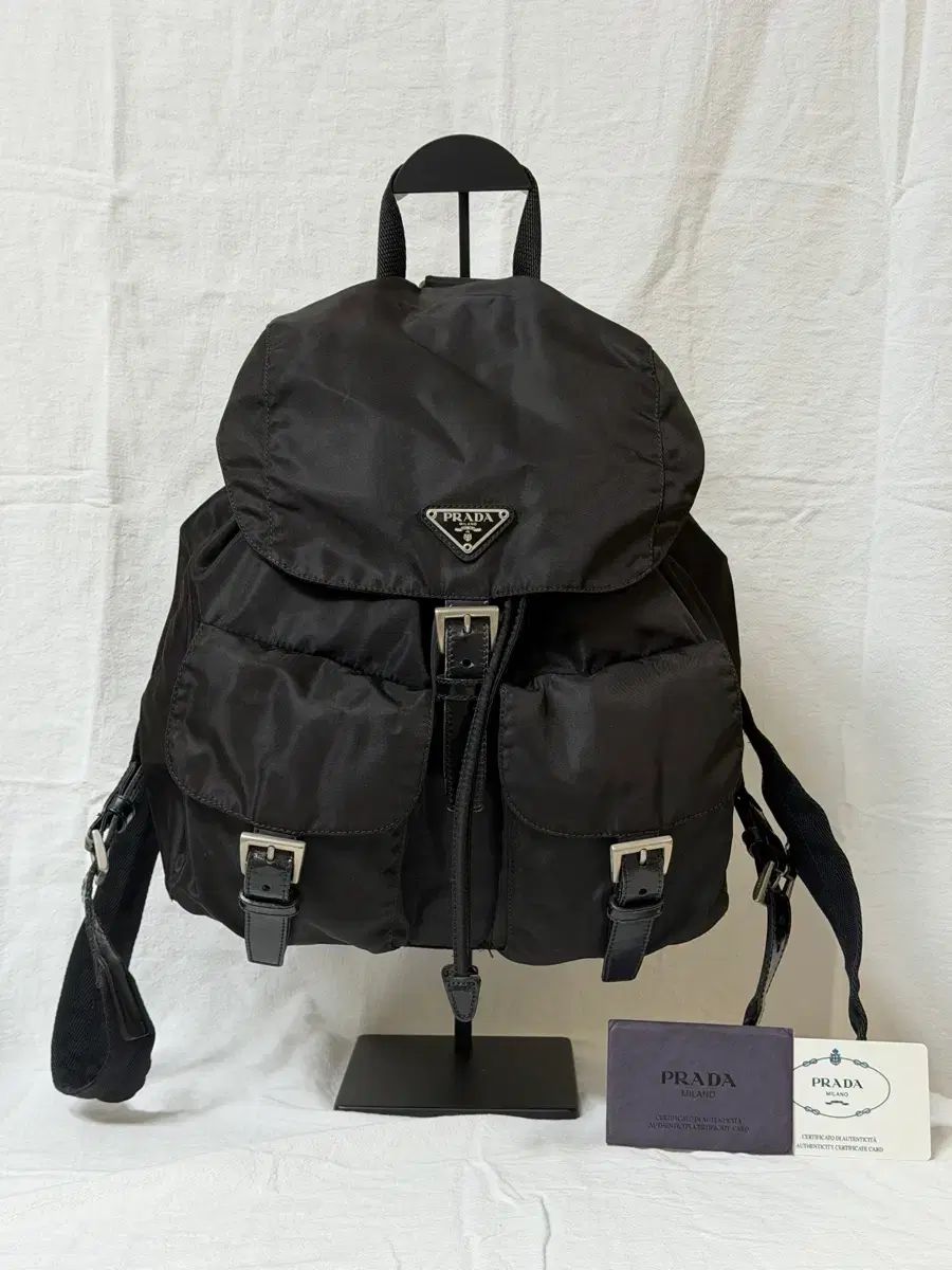 PRADA プラダ ミディ バックパック Mサイズ ディープブラウン ギャランティカード あり