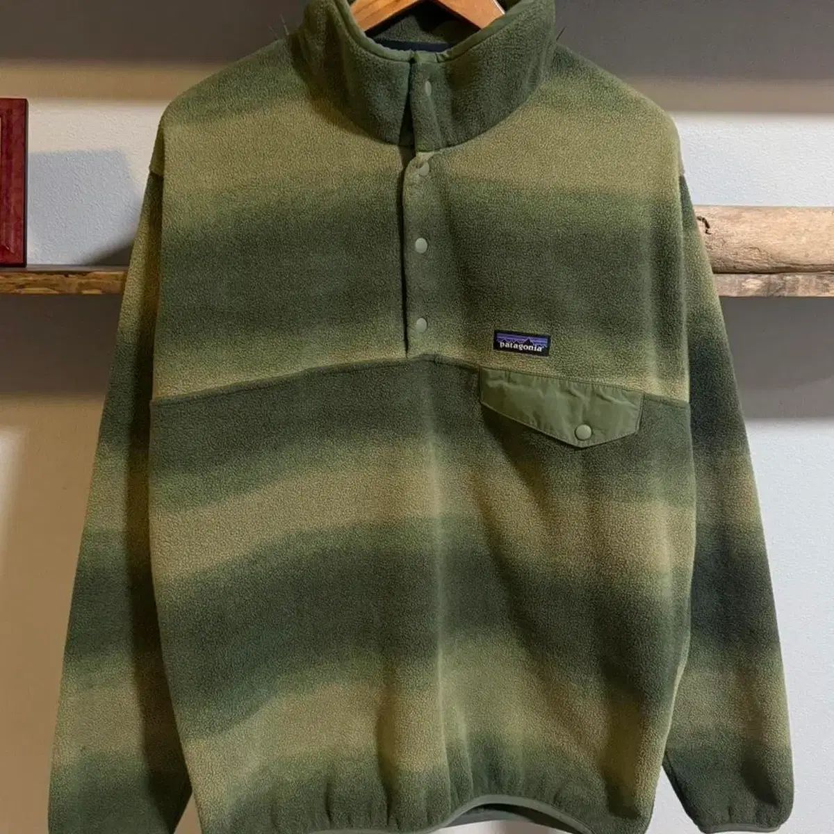 10 s patagonia Synchilla シンチラ スナップ-T ハンド ディップド グリーン