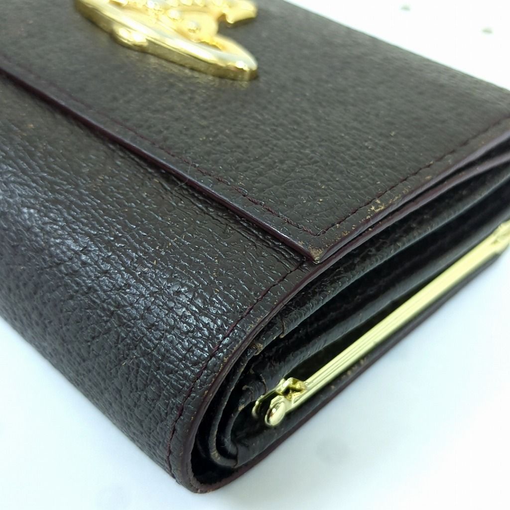  ヴィヴィアン ウエストウッド 三つ折り財布 ブラウン かま口ポケット 牛革 三つ折り財布 折り財布