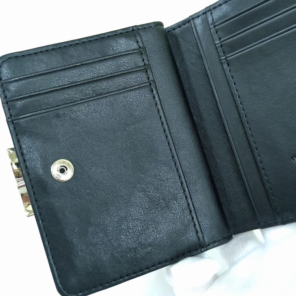 チェック柄 がま口折り財布