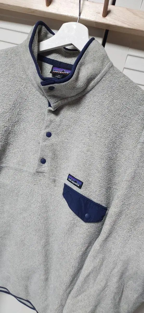 10s patagonia Synchilla スナップ-T グレー/ネイビー 【公式通販】