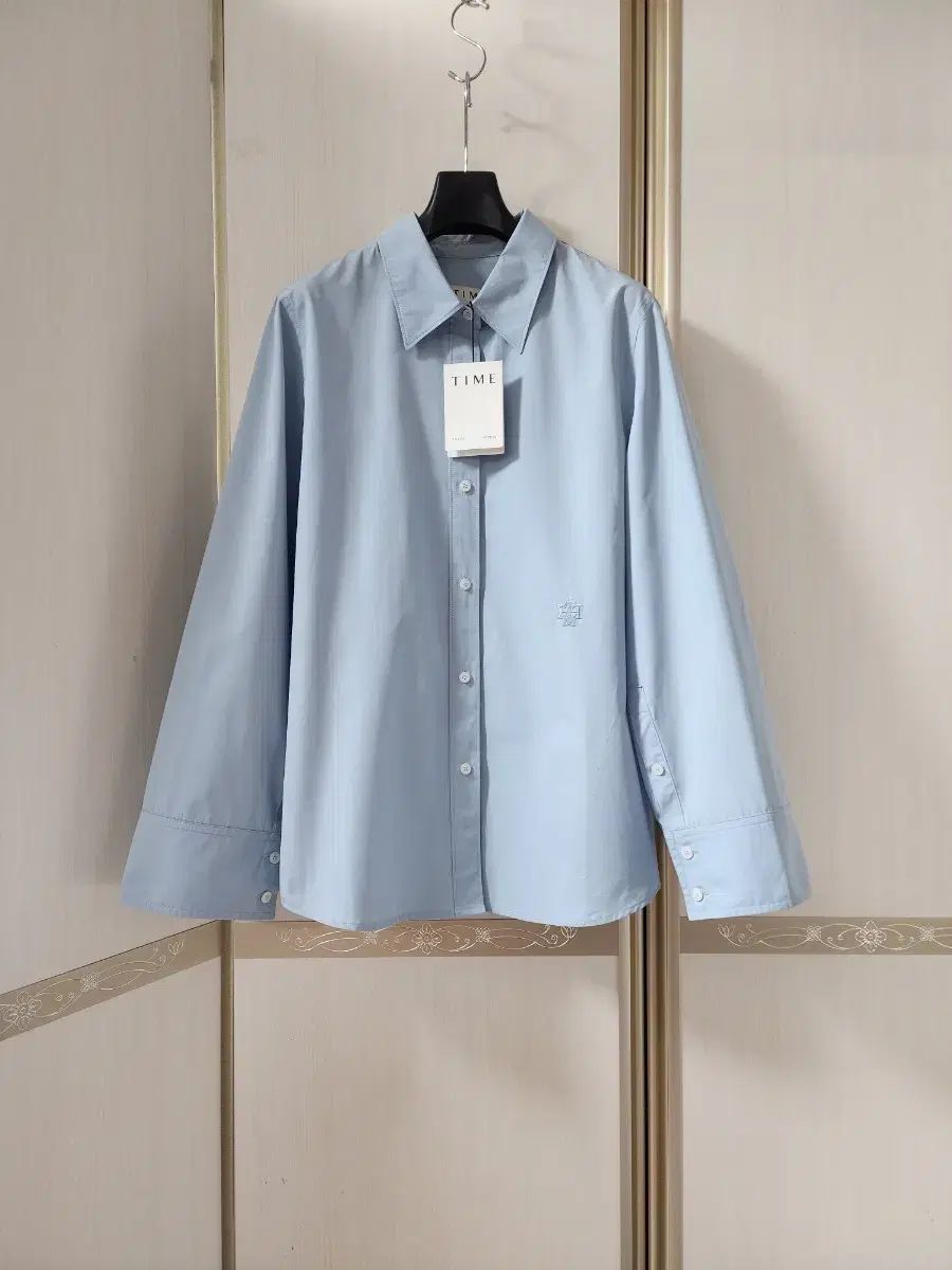 ハンサムタイム 23 FW ワイド スリーブ ロゴ 刺繍 シャツ