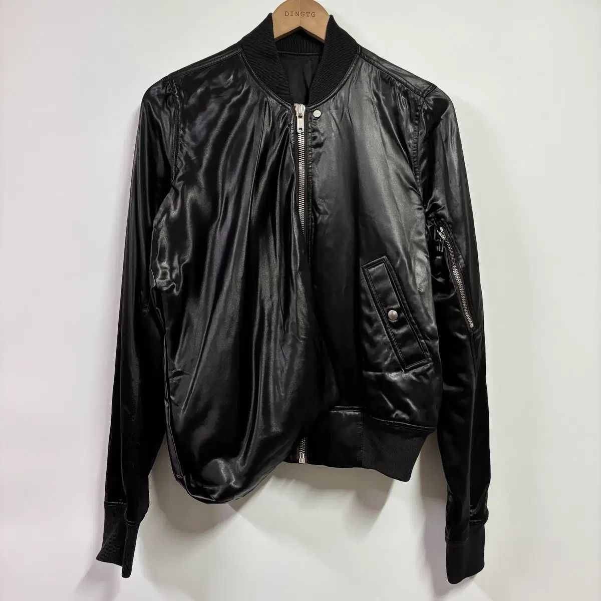 40 RICK OWENS 20 FW サテン ドレープ ブルゾン ジャケット