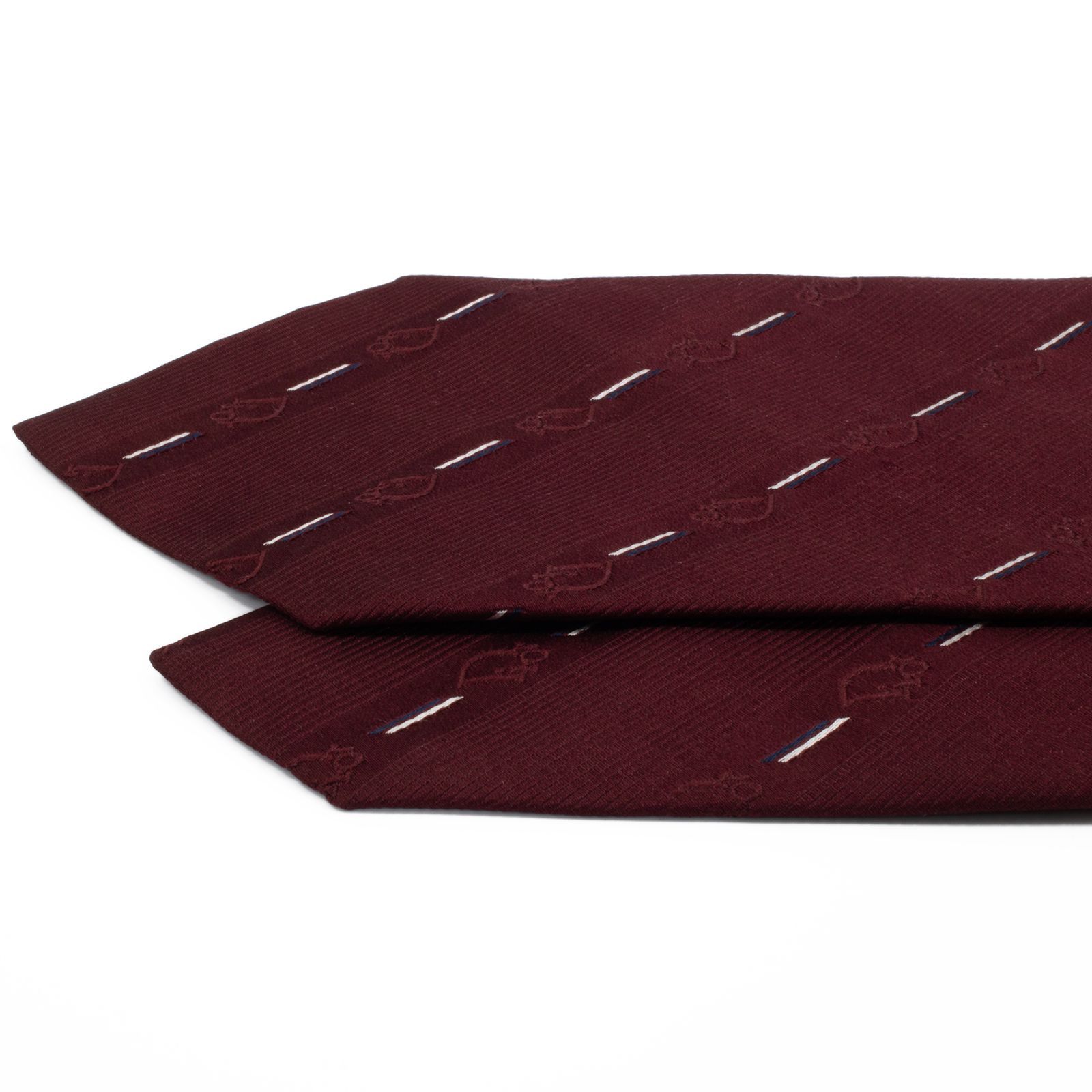 Dior ディオール　ネクタイ　赤　トロッター　ジャガード 美品】クリスチャンディオール ネクタイ ボルドー トロッター柄 ダイヤ