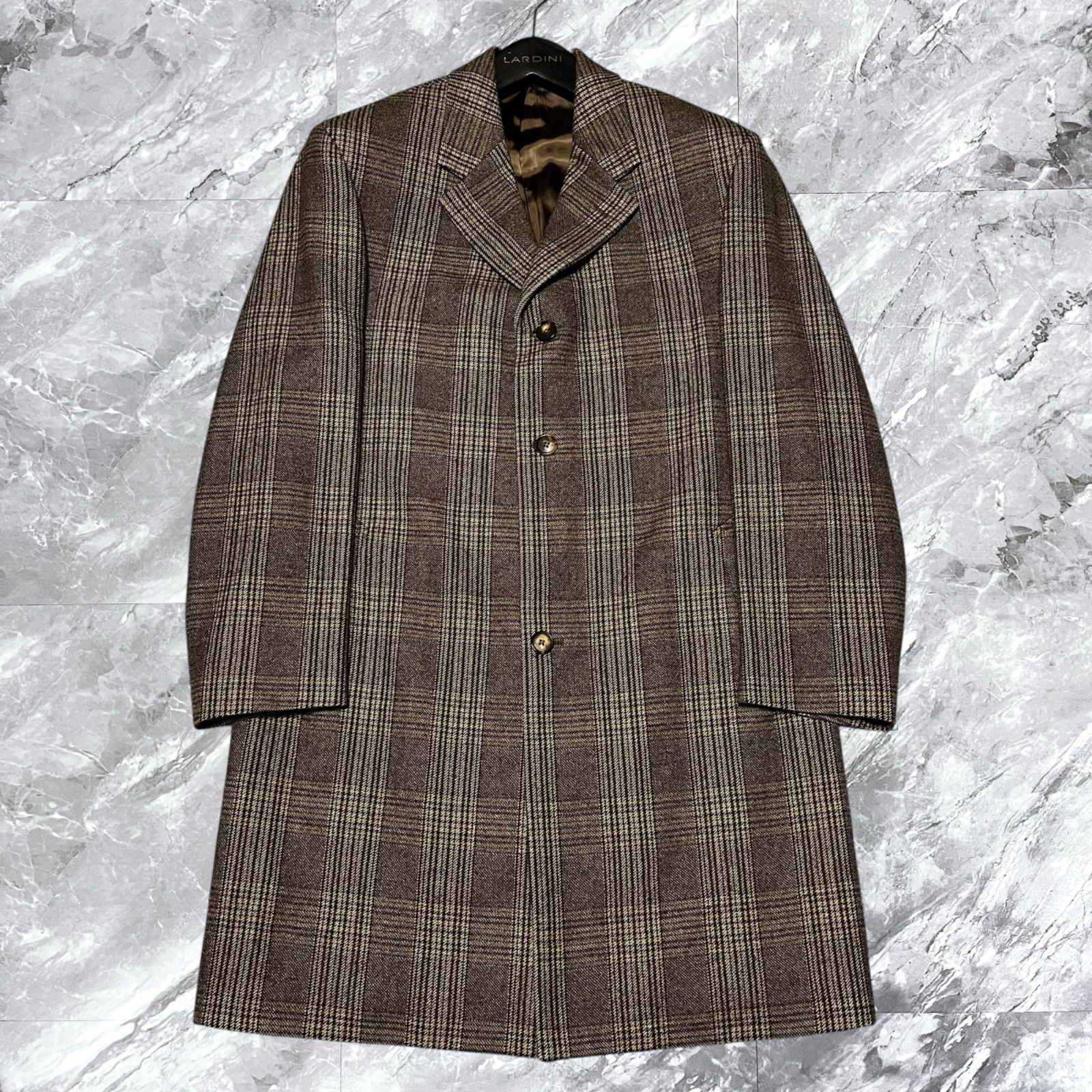 【美品】Brooks Brothers 高級ロロ・ピアーチェックチェスターコート 美品】Brooks Brothers 高級ロロ・ピアーチェックチェスターコート 美