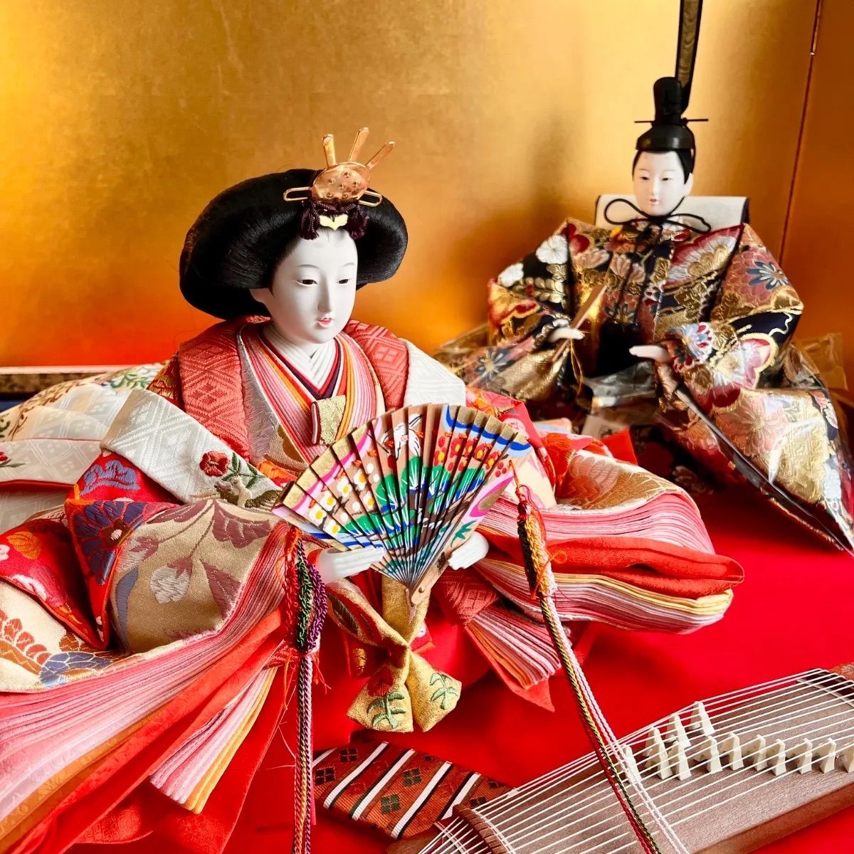 新品☆特大！京六番☆極上親王飾り☆絢爛豪華な正絹金襴と鳳凰柄☆木手