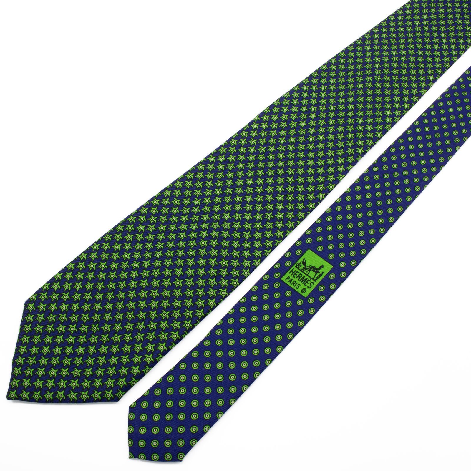 送料無料 エルメス ネクタイ レギュラータイ プリントタイ クレリック