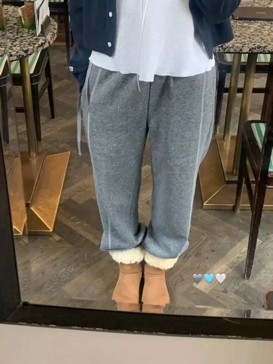 TANNAT シャーリング スティッチ スウェットパンツ グレー