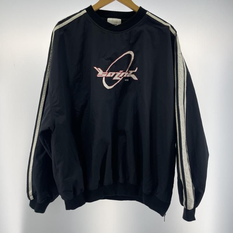 【中古】SAINT MICHAEL 24AW NYLON PULLOVER サイズL SM-YS1-0000-054 セントマイケル ブラック ナイロンプルオーバー[19][240019519786] 中古】SAINT MICHAEL 24AW NYLON PULLOVER サイズL SM-YS1-0000-054