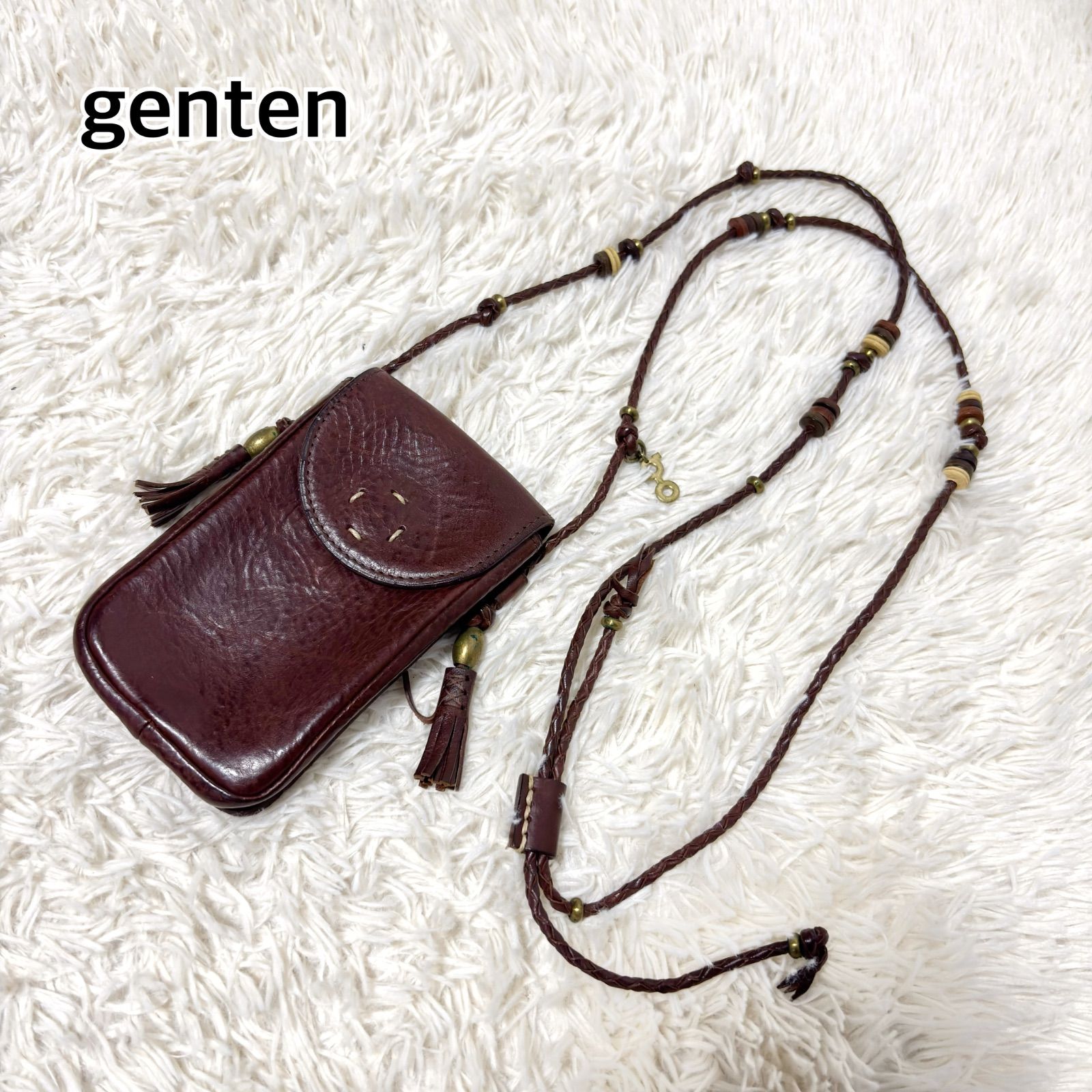 genten ゲンテン ショルダーバッグ ミニバッグ サコッシュ 経年変化が 