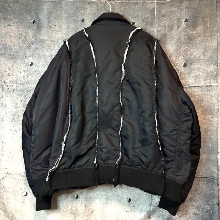 スペースフライトジャケット　リメイク版 再構築】襟付き MA-1 リメイク フライトジャケット ワイド＆ショート