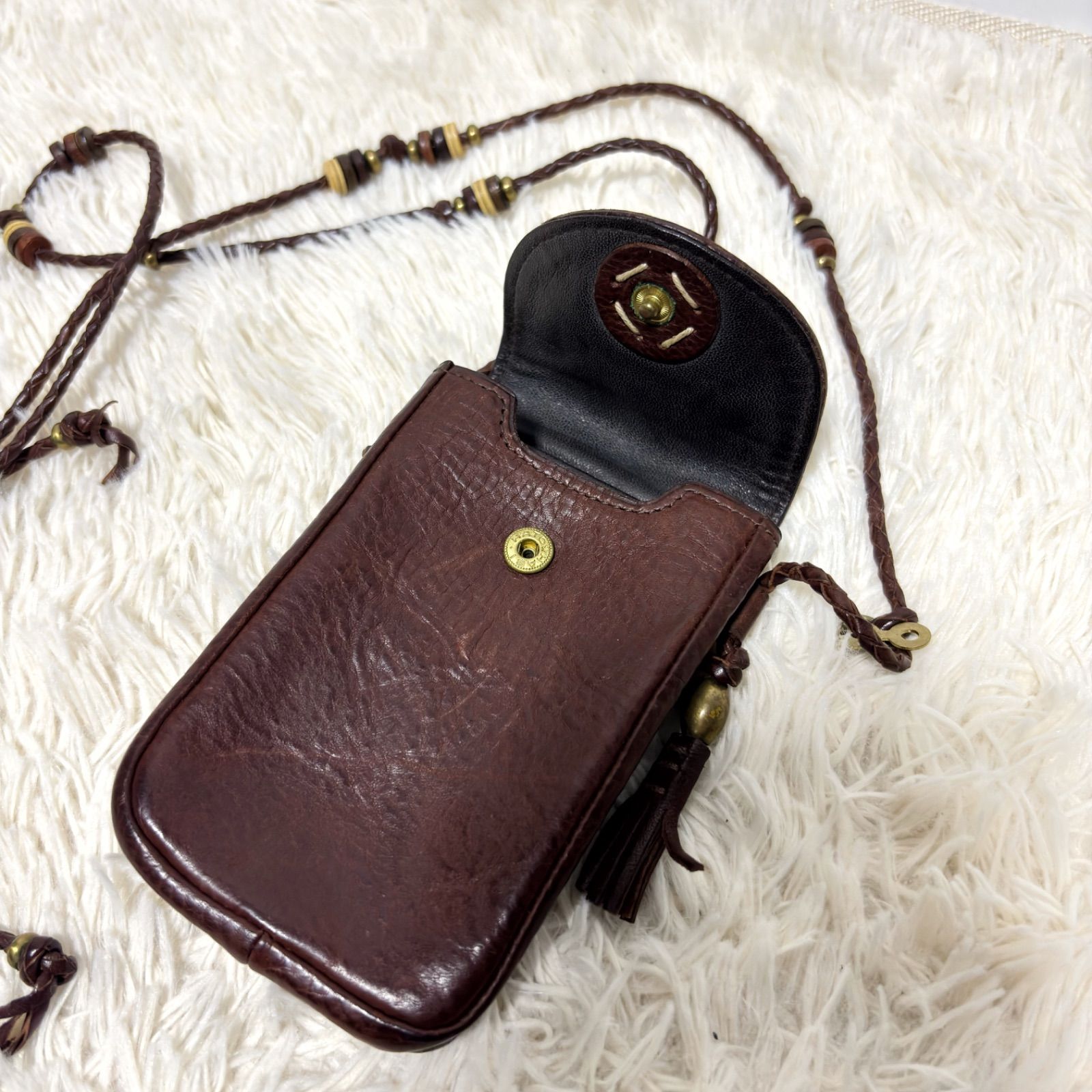 genten ゲンテン ショルダーバッグ ミニバッグ サコッシュ 経年変化が 